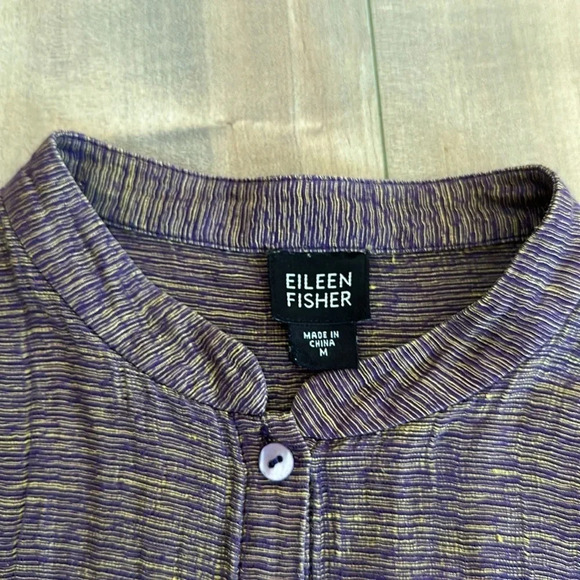 Eileen Fisher Silk Button Down Shirt Sz M - Picture 3 of 6